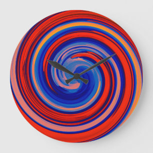 Grande Horloge Ronde Art Abstrait Moderne Swirl #39