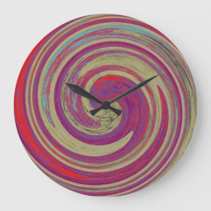 Grande Horloge Ronde Art Abstrait moderne Swirl #43