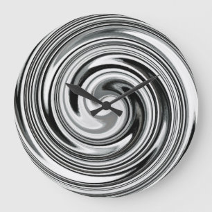 Grande Horloge Ronde Art Abstrait moderne Swirl #7