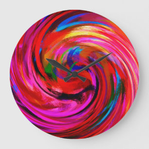 Grande Horloge Ronde Art Abstrait n° 9