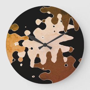 Grande Horloge Ronde Art Abstrait rustique