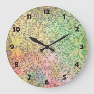 Grande Horloge Ronde Art antique Motif ornemental pour votre design