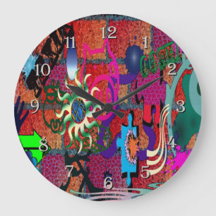 Grande Horloge Ronde art de graffiti de couleur d'U-sélection sur le