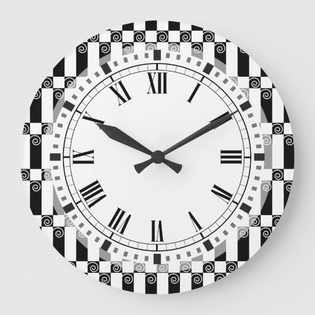 Grande Horloge Ronde Art Deco Abstract / Vienna Secession Geometric (Recto)