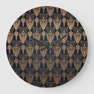 Grande Horloge Ronde Art Déco Black Gold : Retro.