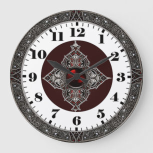 Grande Horloge Ronde Art Déco celtique