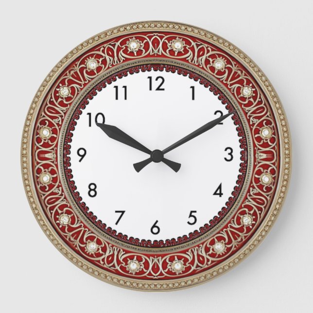 Grande Horloge Ronde Art Deco Red (Recto)
