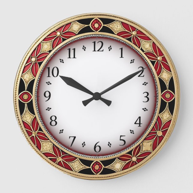 Grande Horloge Ronde Art Deco Red (Recto)
