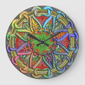 Grande Horloge Ronde Art design floral circulaire