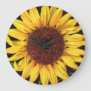 Grande Horloge Ronde Art d'étiquette de caisse de fruits vintage Orange