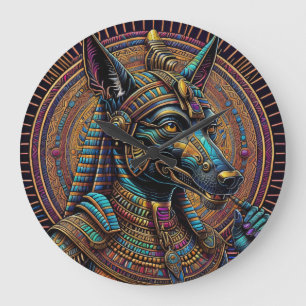 Grande Horloge Ronde Art égyptien Anubis
