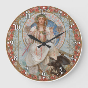 Grande Horloge Ronde Art Nouveau - Alphonse Mucha