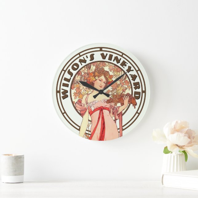 Grande Horloge Ronde Art nouveau de l'époque victorienne par le vignobl (Maison)