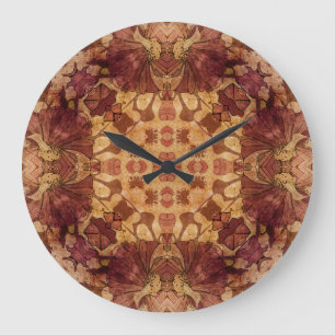 Grande Horloge Ronde Art nouveau géométrique, motif décoratif.