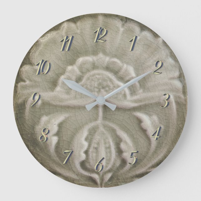 Grande Horloge Ronde Art nouveau jongendstil carreaux de fleurs finitio (Recto)