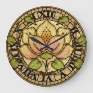 Grande Horloge Ronde Art Nouveau Lily Motif