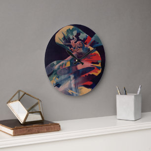 Grande Horloge Ronde Art Nouveau vintage, Loie Fuller aux Folies Berger