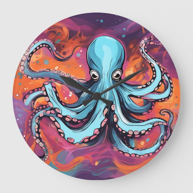 Grande Horloge Ronde Art Octopus Dream (Recto)