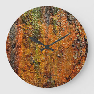 Grande Horloge Ronde Art rouillé de grunge d'abrégé sur en métal