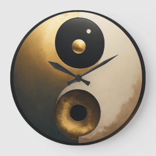 Grande Horloge Ronde Art Yin Yang