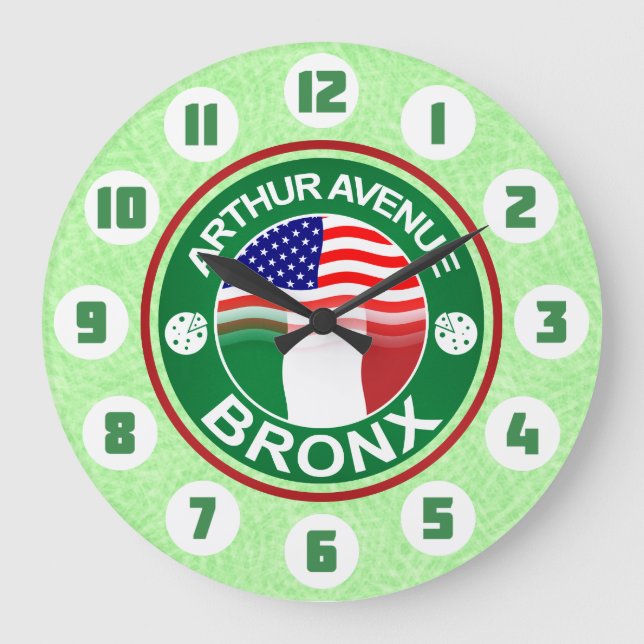 Grande Horloge Ronde Arthur Ave Bronx Italien Américain (Recto)