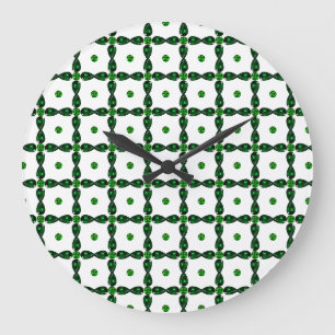 Grande Horloge Ronde Artisanat de pierre précieuse émeraude, vert