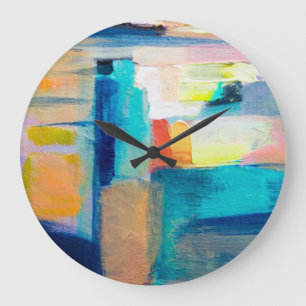 Grande Horloge Ronde Artistérie Abstraite de texture à l'huile