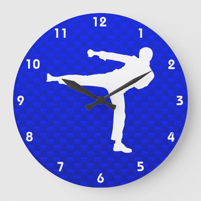 Grande Horloge Ronde Arts martiaux bleus (Recto)