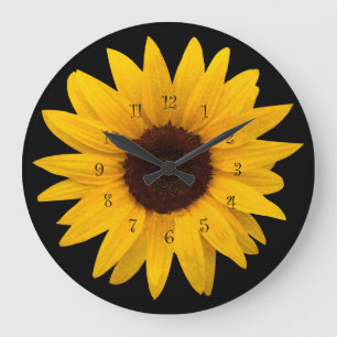 Grande Horloge Ronde Arts Textur style tournesol