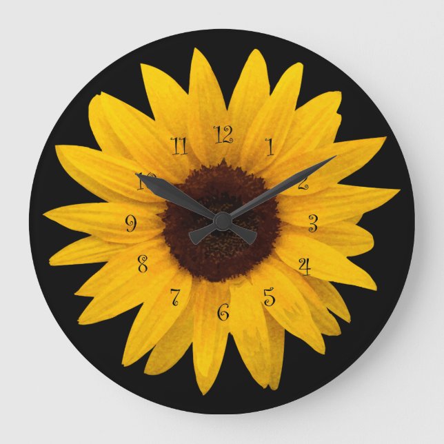 Grande Horloge Ronde Arts Textur style tournesol (Recto)