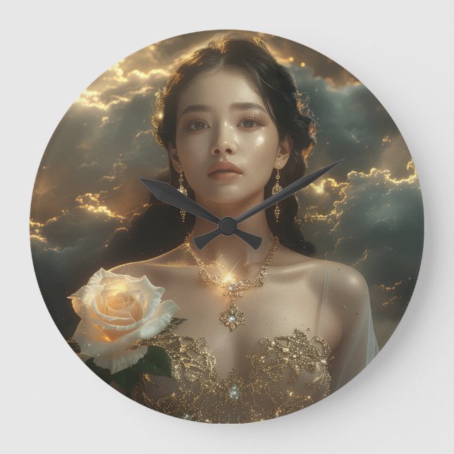 Grande Horloge Ronde Asian Beauty With White Rose (Recto)