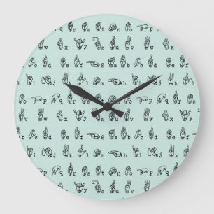 Grande Horloge Ronde ASL Jade // American Sign Language alphabet