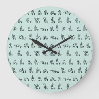 Grande Horloge Ronde ASL Jade // American Sign Language alphabet