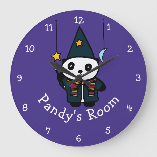 Grande Horloge Ronde Assistant personnalisé Pandy le Panda (Recto)
