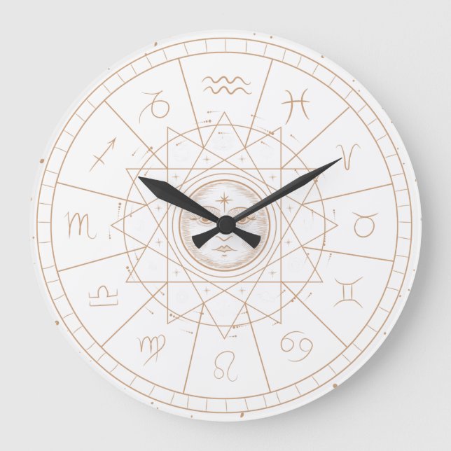 Grande Horloge Ronde Astrologie de l'or céleste Horoscope (Recto)
