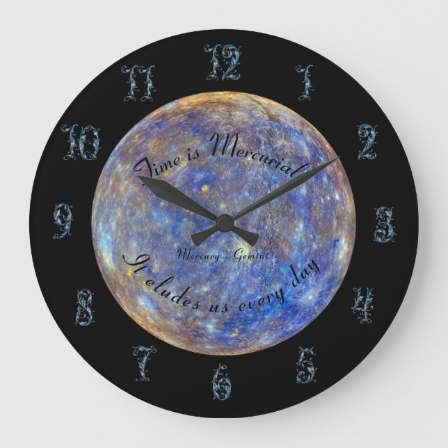 Grande Horloge Ronde Astronomie Planète Mercure Gemini Acrylique Horlog (Recto)