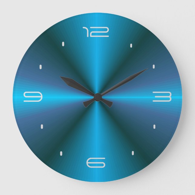 Grande Horloge Ronde Atmospheric with Blue Glow > Design Wall Clock (Recto)
