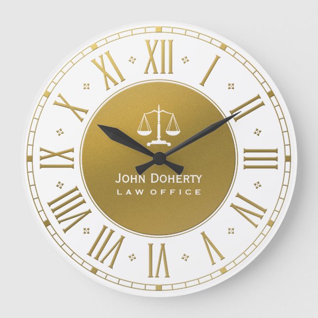 Grande Horloge Ronde Attorney | Elegant Gold & White (Recto)