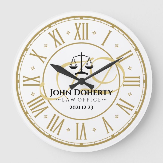 Grande Horloge Ronde ATTORNEY | Golden Personalizable Square Wal (Recto)