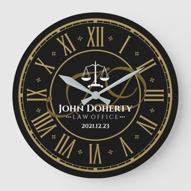 Grande Horloge Ronde ATTORNEY | Golden Personalizable Square Wal (Recto)