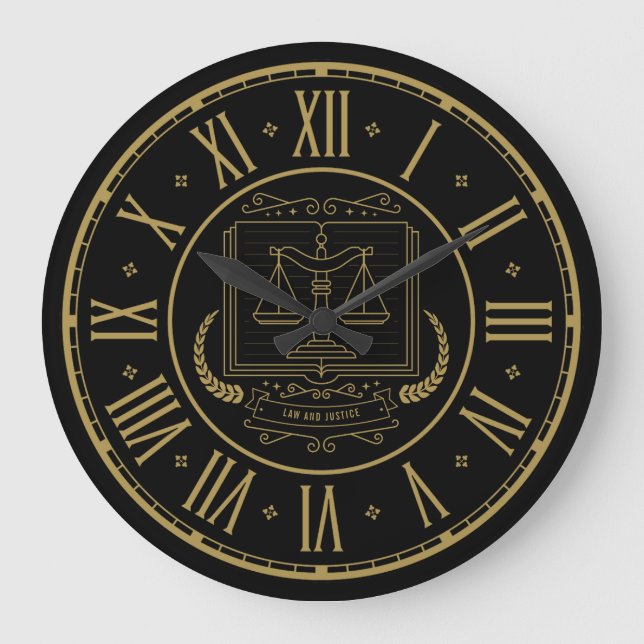 Grande Horloge Ronde ATTORNEY | Golden Personnalisable (Recto)