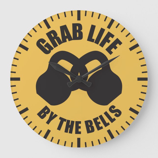 Grande Horloge Ronde Attraper la vie par les cloches - Kettlebell (Recto)