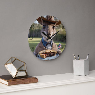 Grande Horloge Ronde Aussie Kangaroos Aimez Les Pies De Viande Australi
