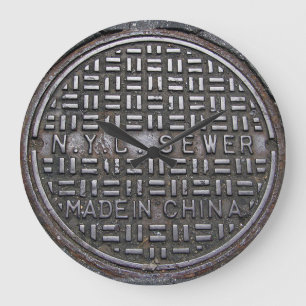 Grande Horloge Ronde Authentique couverture d'égout New York City NYC