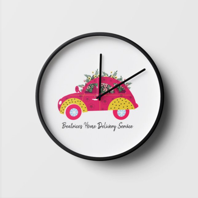 Grande Horloge Ronde Auto couleur florale de Whimsal (Créateur téléchargé)