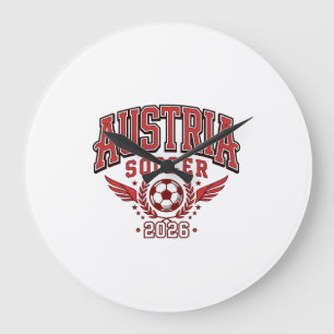 Grande Horloge Ronde Autriche Football 2026 Football Gras Pays Typograp