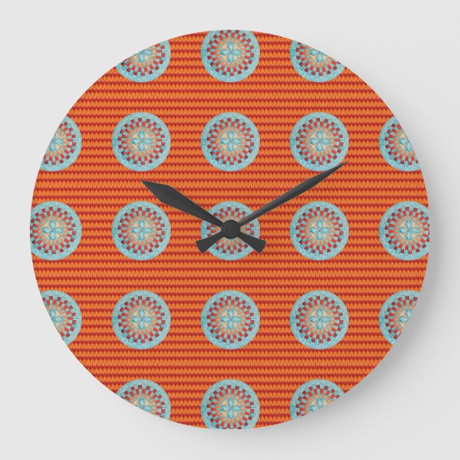 Grande horloge ronde avec Chevron orange (Recto)