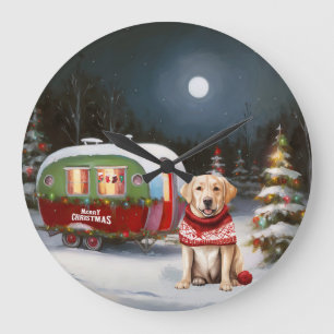 Grande Horloge Ronde Aventure de Noël en caravane au Labrador hivernal