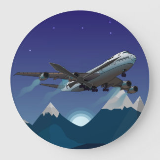Grande Horloge Ronde Avion. Jumbo jet.