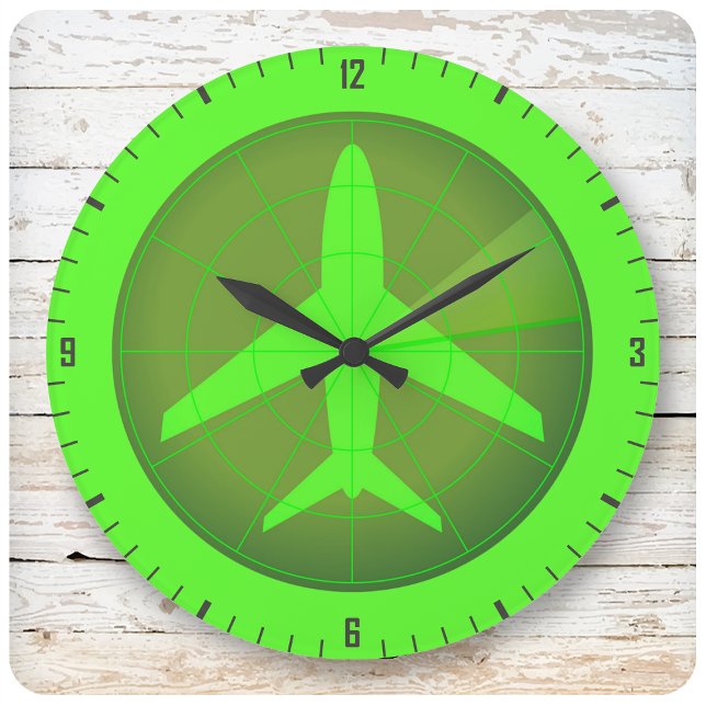 Grande Horloge Ronde Avion Radar de vol Aéroport Avion Avion (Créateur téléchargé)